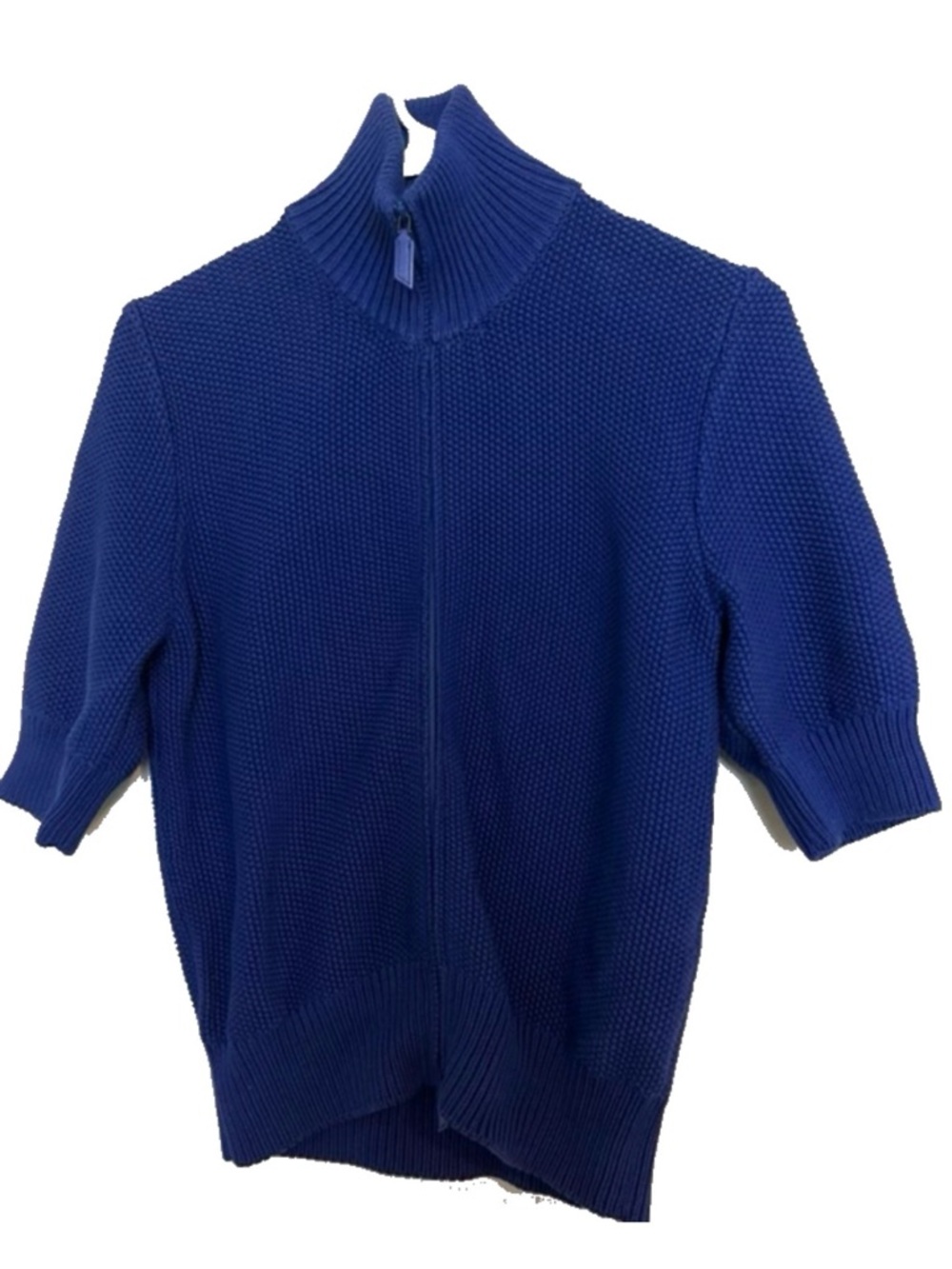 Akris Punto Cardigan Short Sleeve Sweater Royal Blue sz 8